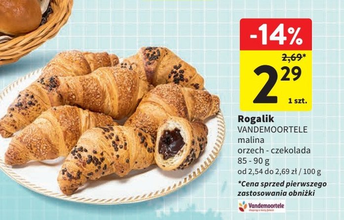Rogal orzechowo-czekoladowy Vandemoortele promocja