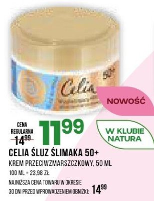 Krem przeciwzmarszczkowy CELIA Śluz ślimaka 50+ promocja w Drogerie Natura