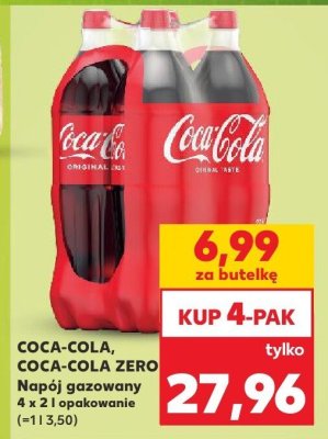 Napój gazowany Coca-Cola 4 x 2l promocja w Kaufland