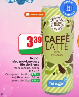 Napój mleczno-kawowy Rio de Brass Caffe Latte pistacja promocja w Dino