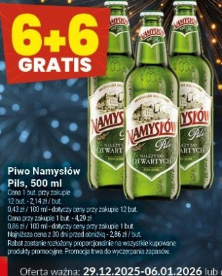 Piwo Namysłów Pils, 500 ml promocja w Twój Market