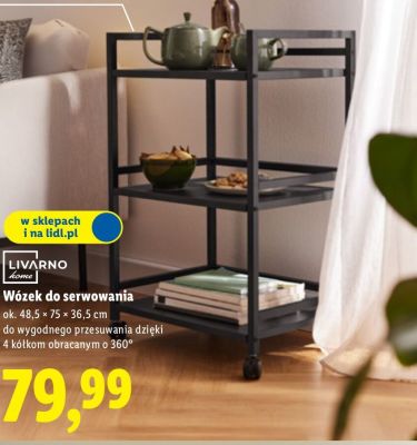Wózek do serwowania 48,5x75x36,5cm promocja w Lidl