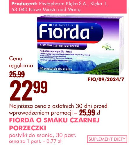 Tabletki o smaku czarnej porzeczki promocja