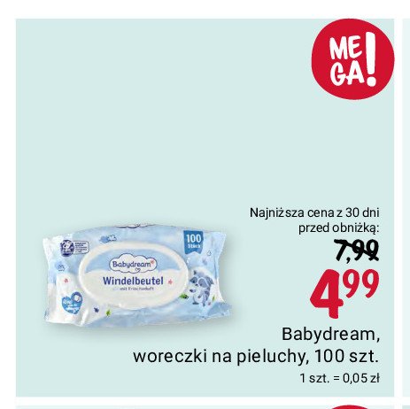 Woreczki na pieluchy Babydream promocja