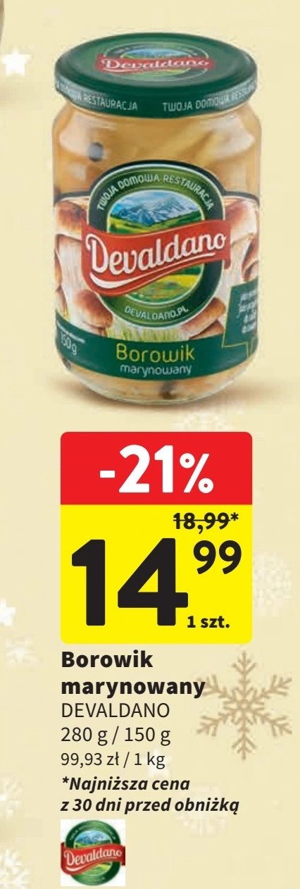 Borowik marynowany Devaldano promocja w Intermarche