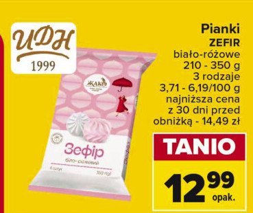 Pianki biało- różowe ZEFIR promocja