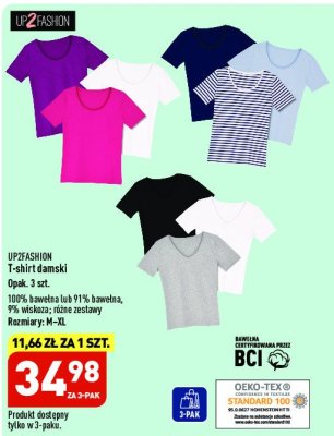 T-shirt damski z bawełną bio m-xl Up2fashion promocja