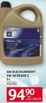 Olej silnikowy GM Dexos 2 5W-30 promocja w Selgros