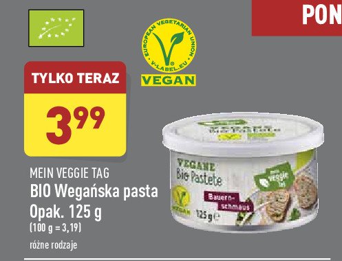 Pasta wegańska bio MEIN VEGGIE TAG promocje