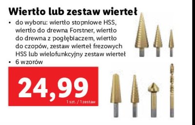 Wiertła stopniowe hss Parkside promocja