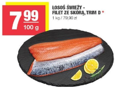 Łosoś Świeży - Filet ze Skórą, Trim D promocja w SPAR