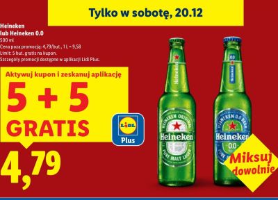Piwo Heineken 0.0% 500 ml promocja w Lidl