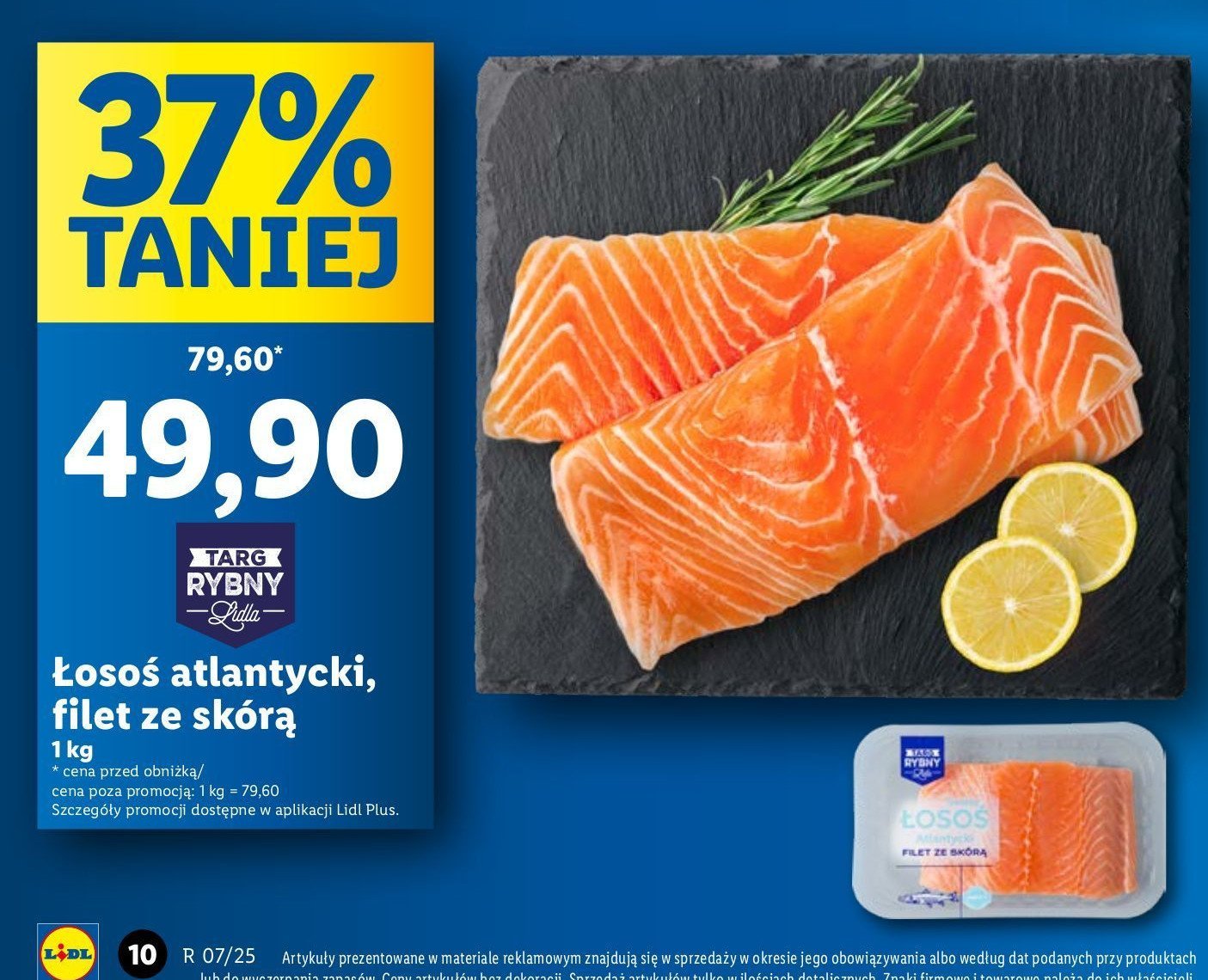 Łosoś atlantycki filet ze skórą Rybny targ lidla promocja