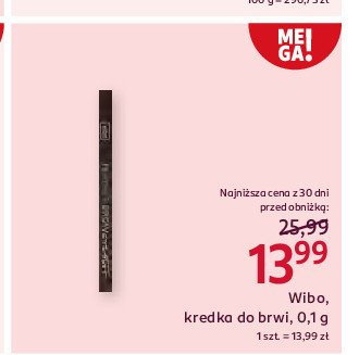 Kredka do brwi dark brown WIBO FEATHER BROW promocja w Rossmann