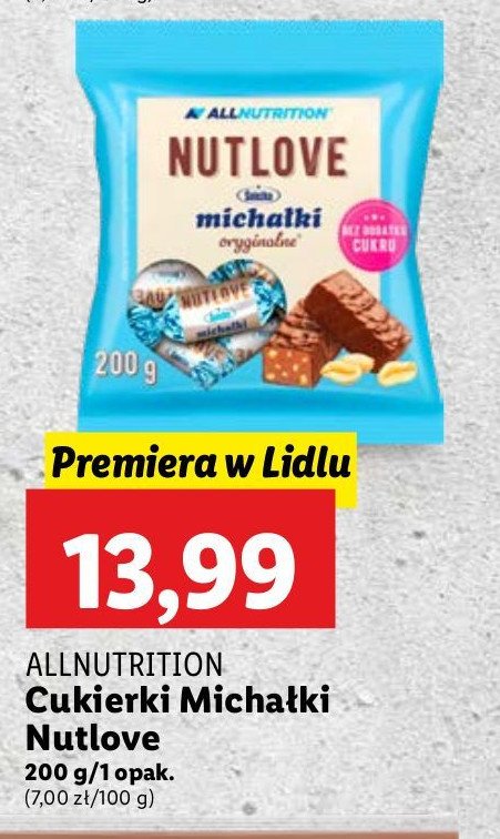 Cukierki michałki Allnutrition nutlove promocja w Lidl