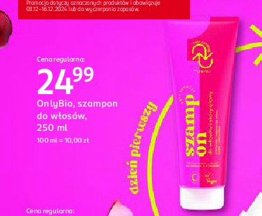 Szampon do włosów i skóry głowy regeneracja Onlybio promocja w Rossmann