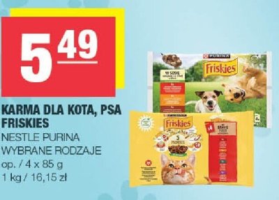 Karma dla kota psa Friskies Nestle Purina wybrane rodzaje promocja w SPAR