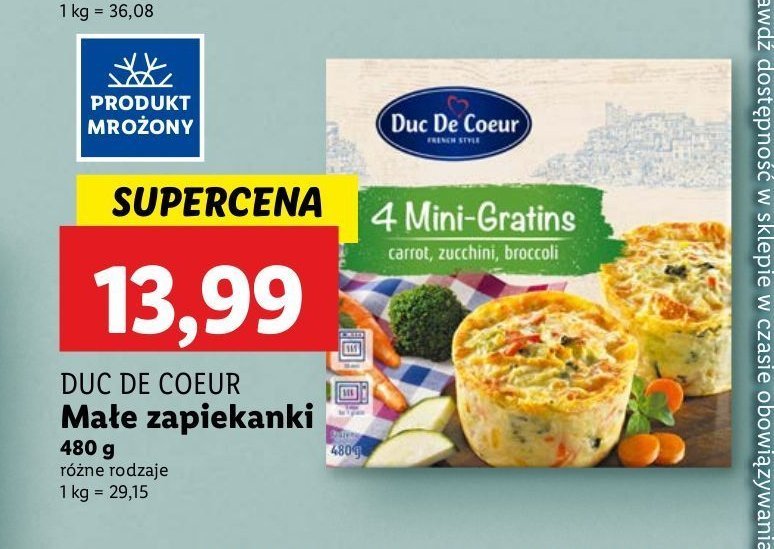 Zapiekanka gratin z marchewką cukinią i brokułami Duc de coeur promocja