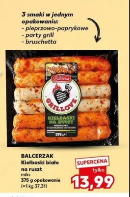 Kiełbaski na ruszt w przyprawach Balcerzak grillove promocja