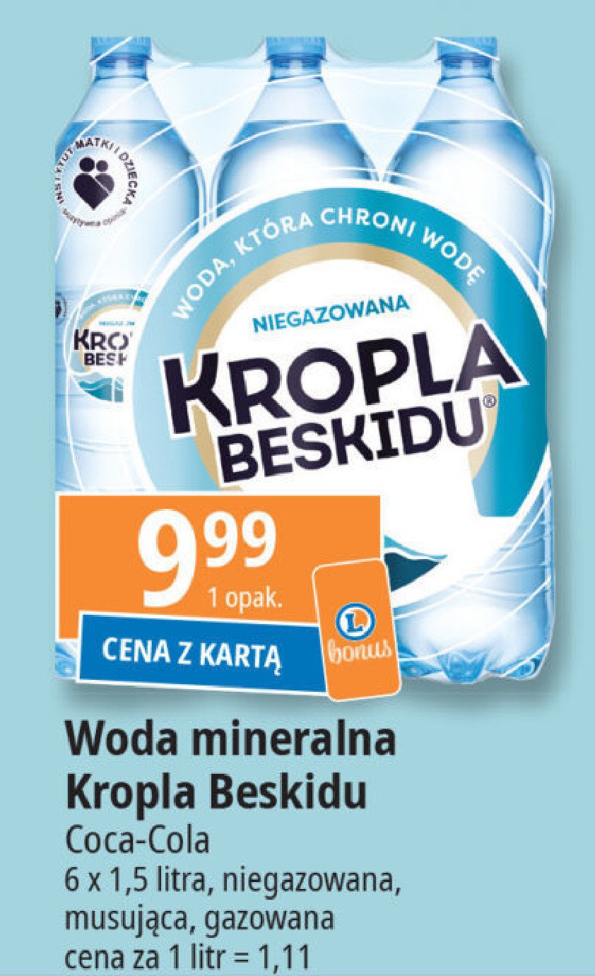 Woda średnio musująca Kropla beskidu promocja