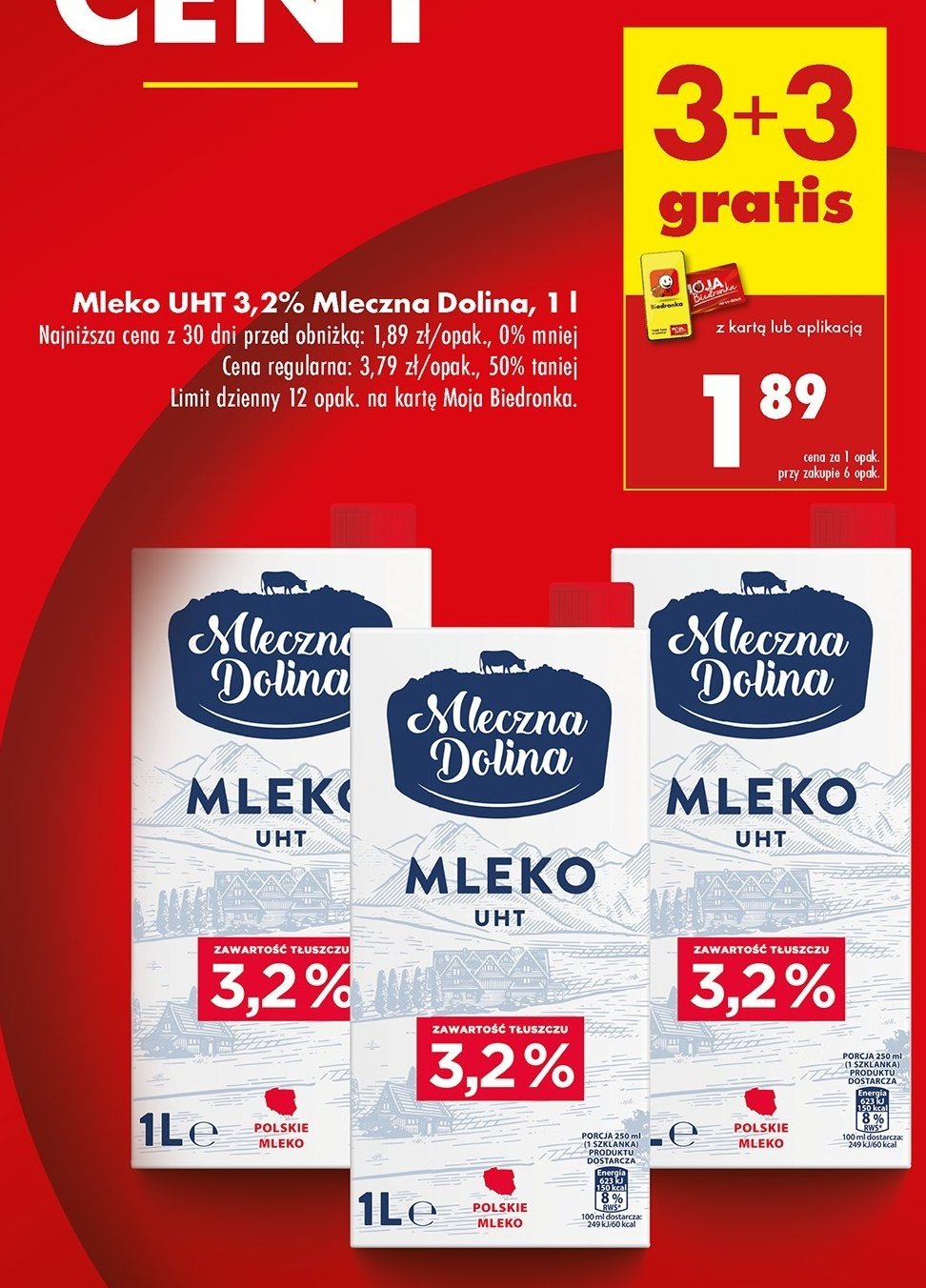 Mleko 3.2% Mleczna dolina promocja