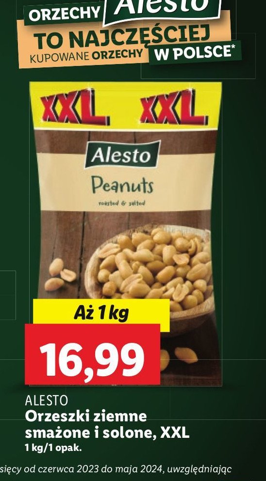 Orzeszki ziemne smażone solone xxl Alesto promocja