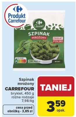 Szpinak mrożony Carrefour promocja w Carrefour