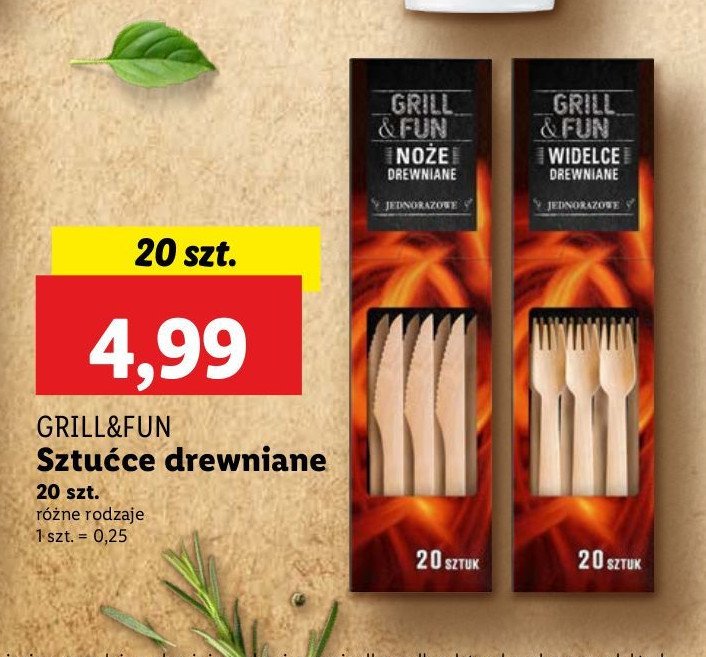 Noże drewniane Grill and fun promocja w Lidl