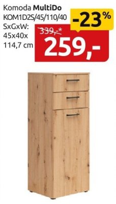 Komoda Multido KOM1D2S/45/110/40 SxGxW: 45x40x 114,7cm promocja w Black Red White
