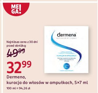 Kuracja w ampu艂kach do os艂abionych i wypadaj膮cych w艂os贸w Dermena hair care promocja