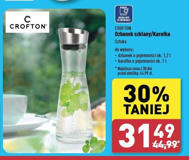 Dzbanek szklany 1.2 l Crofton promocja