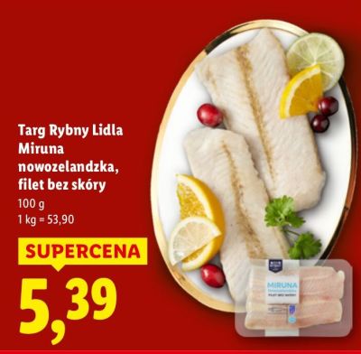 Miruna nowozelandzka, filet bez skóry Targ Rybny Lidla promocja w Lidl