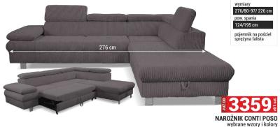 Narożnik CONTI POSO 276/80-97/226 cm promocja w Merkury Market