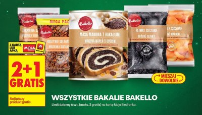 Wszystkie bakalie 2+1 GRATIS promocja w Biedronka