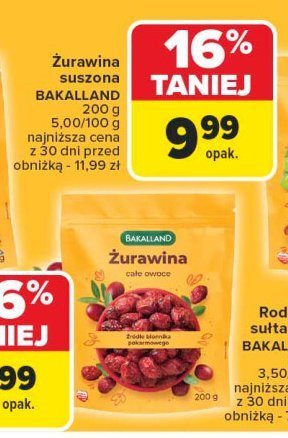 Zurawina suszona Bakalland promocja w Carrefour