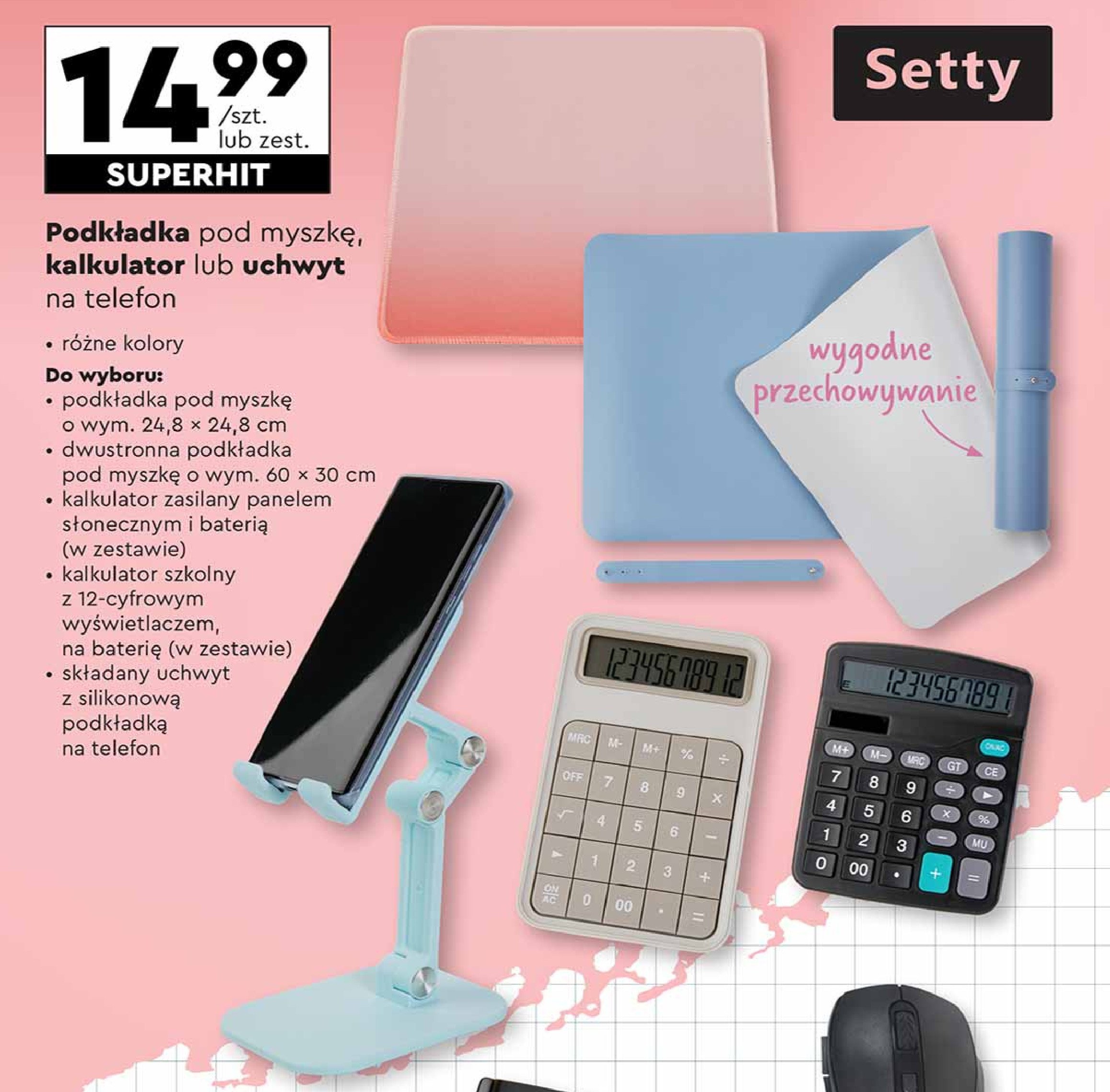 Podkładka dwustronna pod mysz 60 x 30 cm Setty promocja