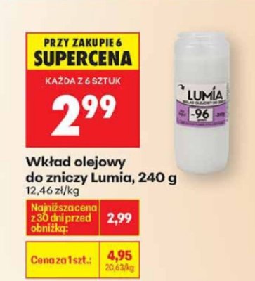 Wkład olejowy do znicza  promocja w Biedronka