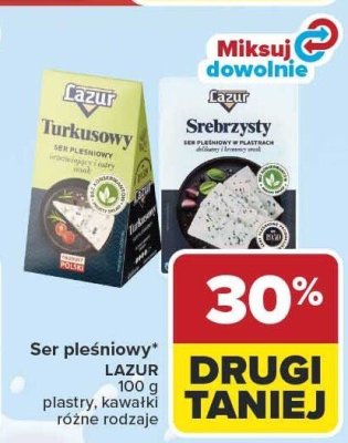 Ser pleśniowy LAZUR 100g plastry, kawałki różne rodzaje promocja w Carrefour