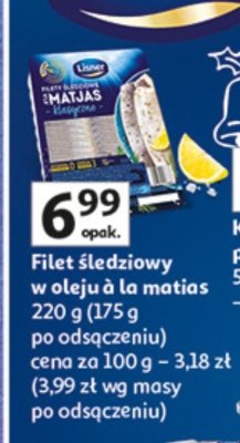 Filet śledziowy w oleju à la matias Lisner promocja w Auchan