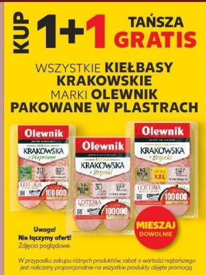 Wszystkie kiełbasy krakowskie w plastrach TRZECIA -100% promocja w Kaufland