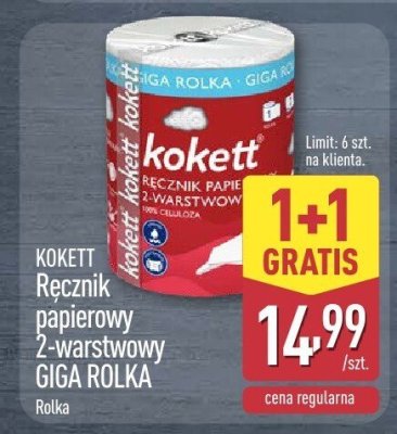 Ręcznik papierowy 2-warstwowy Giga rolka 1+1 GRATIS promocja w Aldi