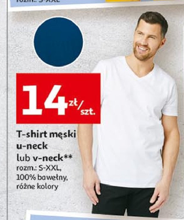 T-shirt męski s-xxl v-meck Auchan inextenso promocja