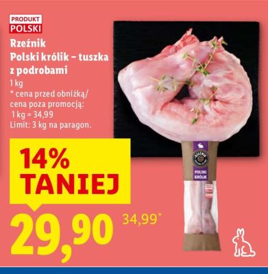 Polski królik tuszka z podrobami promocja w Lidl