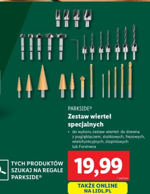 Wiertła z pogłębiaczem do drewna Parkside promocja