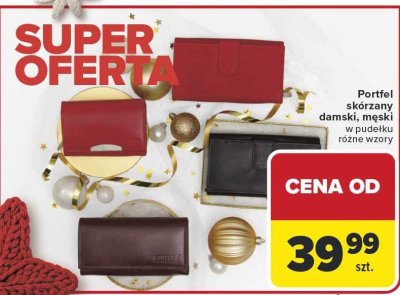 Portfel skórzany damski promocja w Carrefour