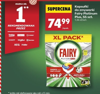 Kapsułki do zmywarki Fairy Platinum Plus 55 szt. promocja w Biedronka