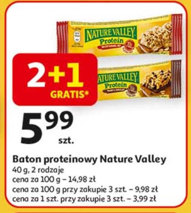 Baton proteinowy z orzechami i czekoladą NATURE VALLEY promocja w Auchan