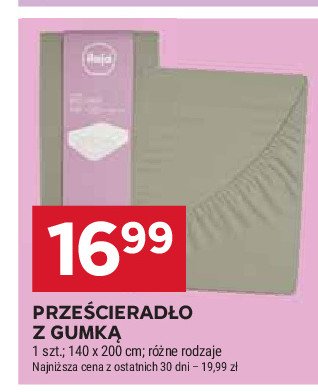 Prześcieradło z gumką 140 x 200 cm promocja