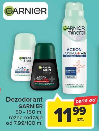 Dezodorant clinically 96h Garnier men action control+ promocja