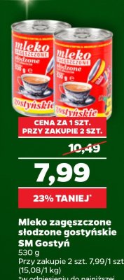 Mleko zagęszczone słodzone gostyńskie promocja w Netto
